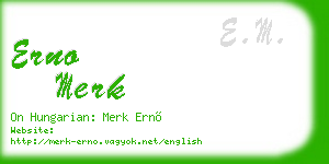 erno merk business card